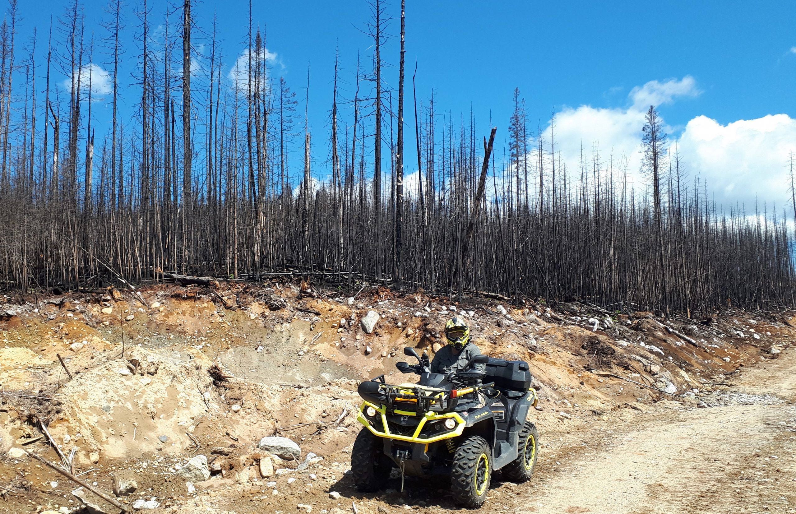 Quad et feu de forêt